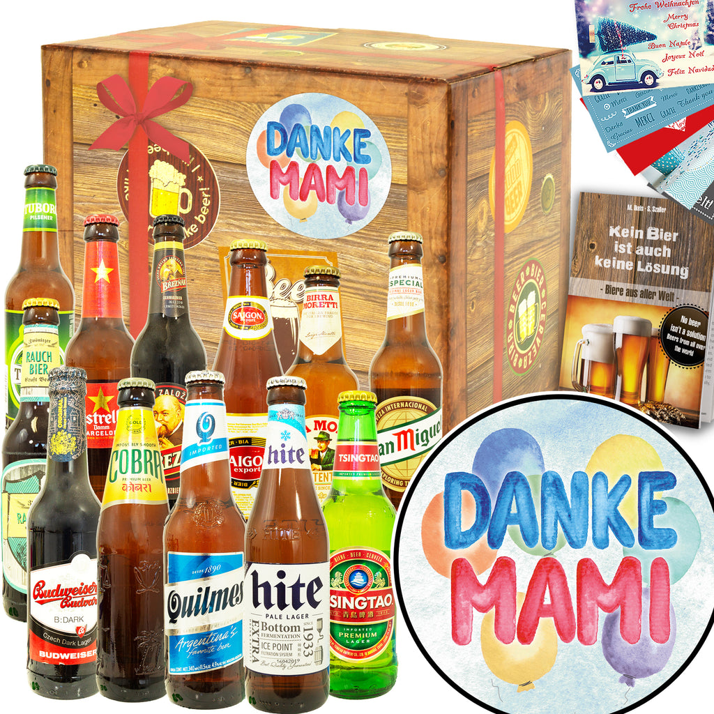 Danke Mami | 12x Bier International | Geschenkkorb